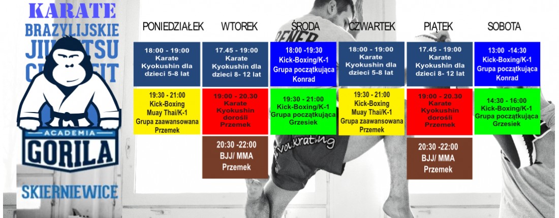 Grafik treningów w Fight Club Skierniewice